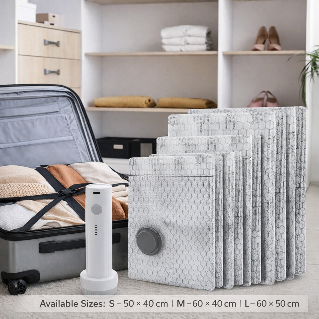 Cordless Travel Vacuum Storage Compression Bag