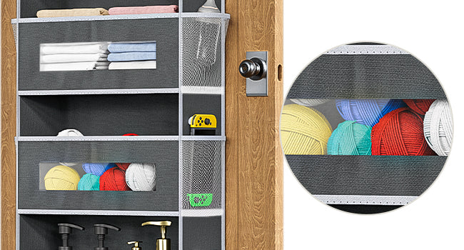 Over The Door Organizer Storage-5-Tier Hangable Organizer with 10 Large side pocket