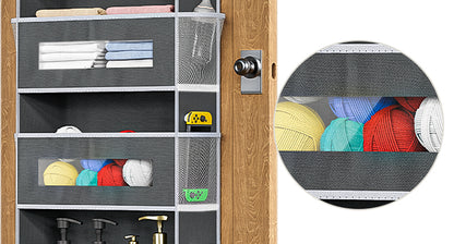 Over The Door Organizer Storage-5-Tier Hangable Organizer with 10 Large side pocket