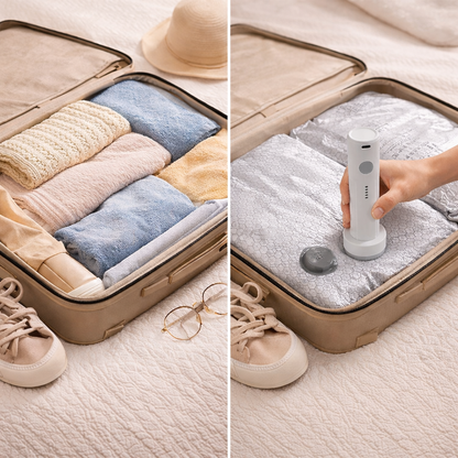 Cordless Travel Vacuum Storage Compression Bag