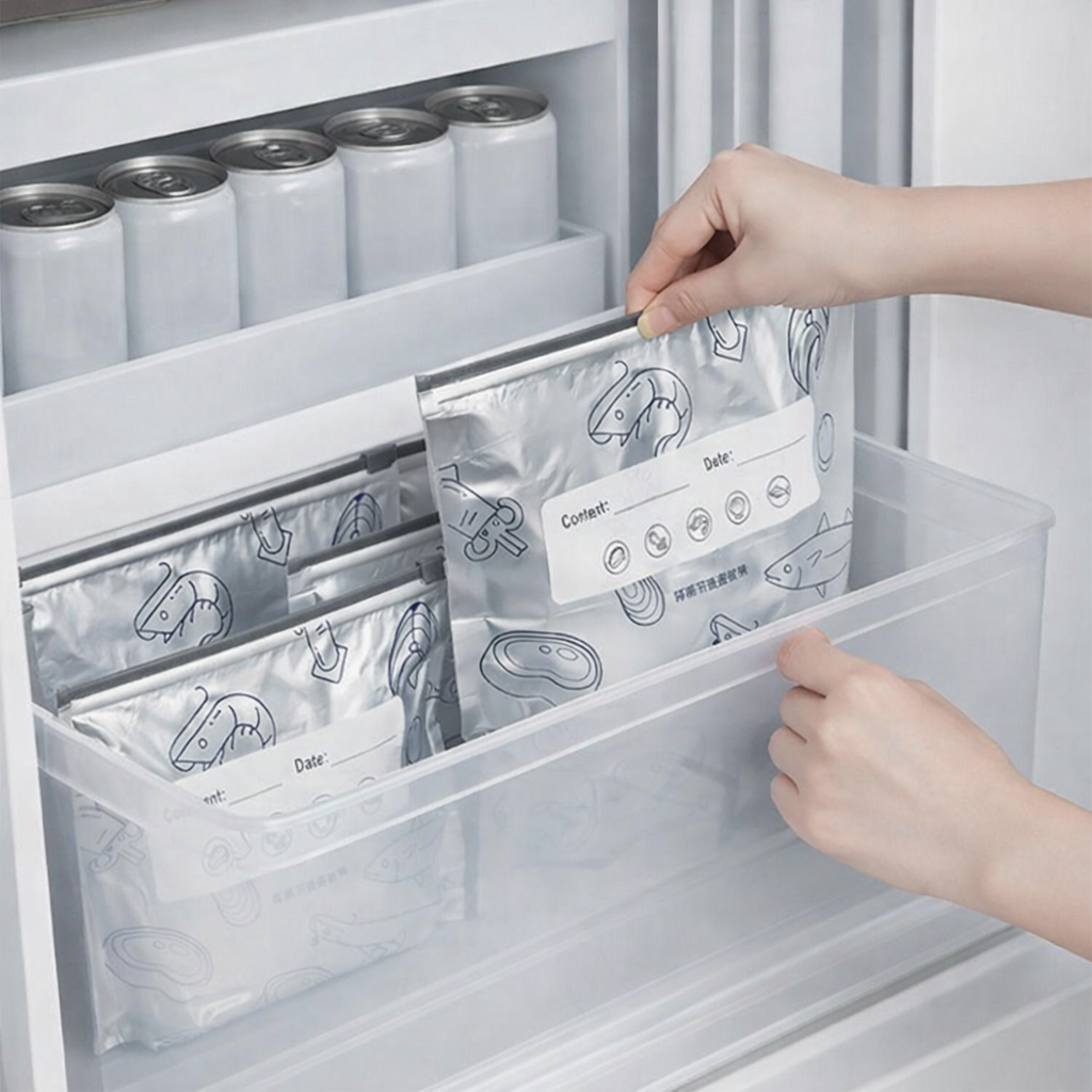 New reusable upgraded upright aluminum foil sealing storage bags