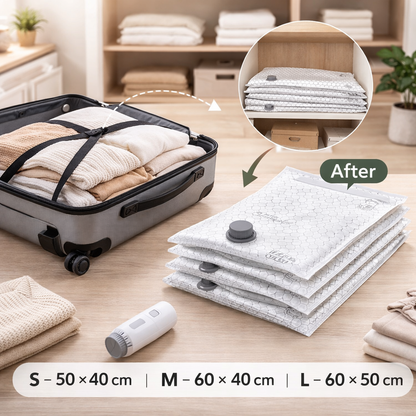 Cordless Travel Vacuum Storage Compression Bag